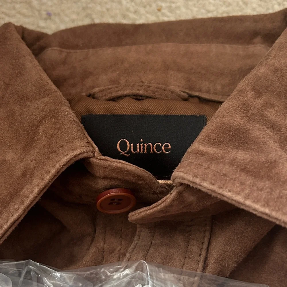 Quince Men's‎ dark chestnut goat leather Suede Jacket medium - Picture 5 of 6